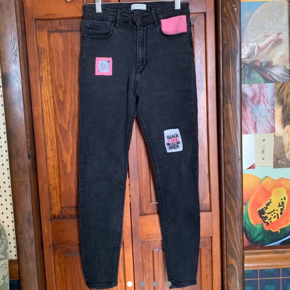 Black Pink Mom Jeans▪️